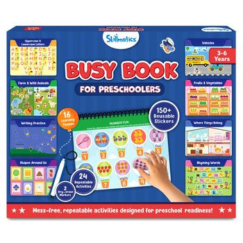 Busy Book For Preschoolers | Reusable Sticker Activity Book (ages 3-6)
