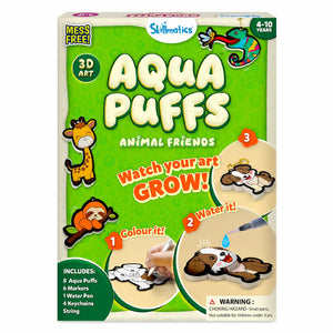 Aqua Puffs Animal Friends 3D Art Kit for coloring and watering 3D animal figures