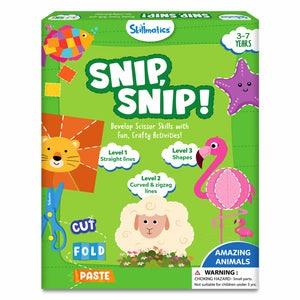 Skillmatics Snip Snip Amazing Animals activity box for developing scissor skills in children