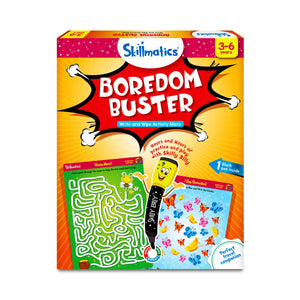 Boredom Buster Reusable Activity Mat Set with Black Pen for Ages 3-6