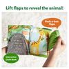 Interactive cloth book with peek-a-boo flaps from Tiny Tots Sensory Bundle for 6-24 months