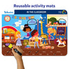 Interactive classroom scene activity mat with sight words for ages 3-6