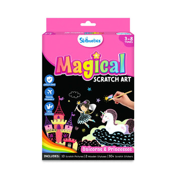 Travel Friendly Magical Scratch Art Book: Unicorns & Princesses (ages 3-8)
