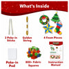 Christmas-themed craft kit with foam shapes fabric squares and tools for kids ages 4-9