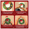 Four-step Christmas wreath making guide from Poke-in Art DIY Christmas Decor for Kids