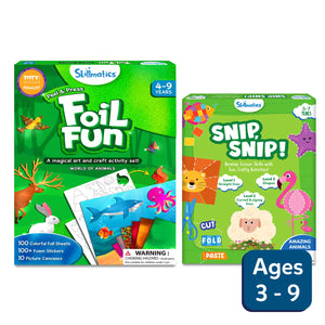 Safari Craft Combo with Skillmatics activity kits for foil art and scissor skills featuring animal themes