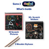 Scratch art kit with pictures stickers and styluses from The Ultimate Animal Art Bundle