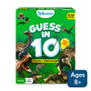 Green board game box featuring dinosaurs for Guess in 10 Deadly Dinosaurs trivia game