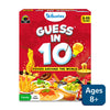 Red box for Guess in 10 Foods Around the World trivia card game for ages 8+