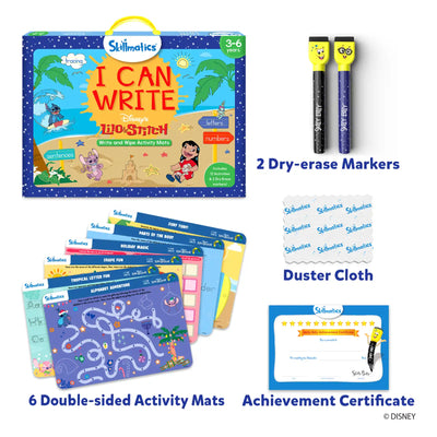 Disney Lilo & Stitch I Can Write learning kit with activity mats and markers for ages 3-6