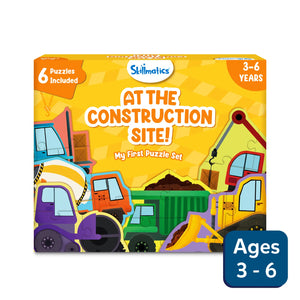 Children’s puzzle set with construction vehicles from My First Puzzle Set At The Construction Site