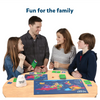 Family playing Scout it Out Countries of The World trivia board game
