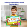 Young boy holding Search & Find Sight Words reusable activity mat for ages 3-6