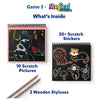 Children’s Scratch Art Kit with Pictures Stickers and Styluses for Magical Underwater Animal Adventure
