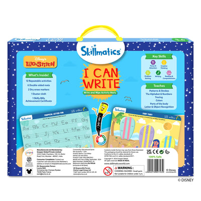 Children’s educational writing activity kit with Disney’s Lilo & Stitch theme for ages 3-6