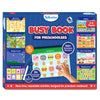 Colorful preschool busy book with reusable stickers and dry-erase pens for ages 3-6