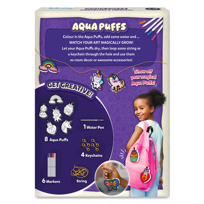 Creative craft kit for kids to color and make Aqua Puffs into keychains or decorations