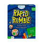 Blue and yellow Rapid Rumble board game box for ages 6 and up, 2-5 players