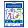 Back of the Skillmatics Inventor Sprouts box showcasing product features, sample invention pages including a donut hot air balloon and jetpack, 12 retractable crayons, 50 invention prompts, key skills developed such as creative thinking and problem solving, plus product information and safety details.