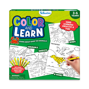 Color and Learn: Animals | Colouring Book (ages 3-6) - Learning & Education