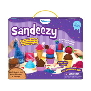 Children’s ice cream-themed sand play set from Sandeezy Ice Cream Parlour for ages 3-7