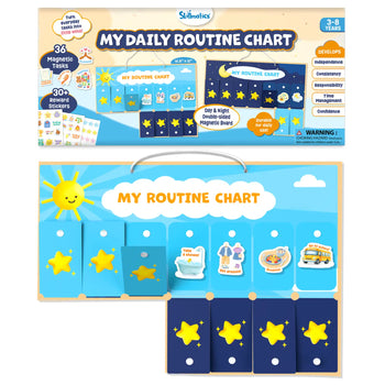 My Daily Routine Chart | Reusable & Double-Sided Magnetic Chore Chart (ages 3-8)