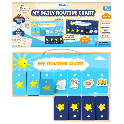 My Daily Routine Chart | Reusable & Double-Sided Magnetic Chore Chart (ages 3-8)