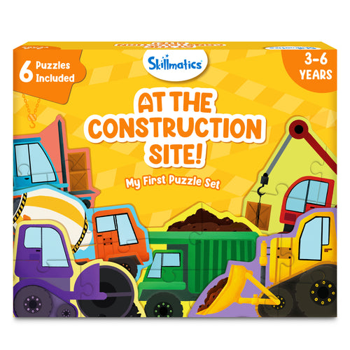 Children’s puzzle set with construction vehicles from My First Puzzle Set At The Construction Site