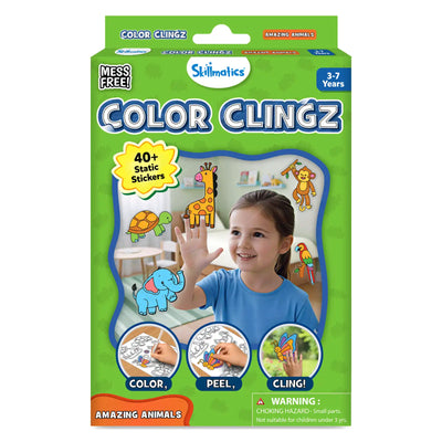 Color Clingz: Amazing Animals | Mess-Free Reusable Static Stickers (Ages 3-7)