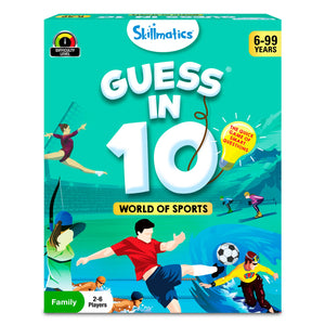 Board game Guess in 10 World of Sports for ages 6+ with sports illustrations