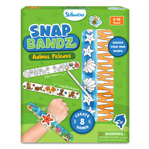Skillmatics Snap Bandz Animal Friends craft kit with customizable colorful snap bracelets