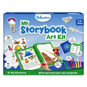 Children’s My Storybook Art Kit for ages 5-10 with stickers markers and story prompts