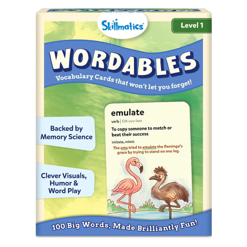Wordables Level 1 vocabulary flash cards for kids ages 8 plus - educational word building game
