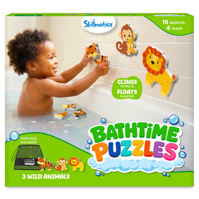 Bathtime Puzzles: Wild Animals | Floating Foam Puzzle Set (18 months-4 years)