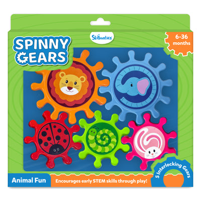 Spinny Gears: Animal Fun | 5 Interlocking Gears (Ages 6-36 months)