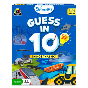 Children’s educational trivia card game Guess in 10 Things That Go for ages 6 and up