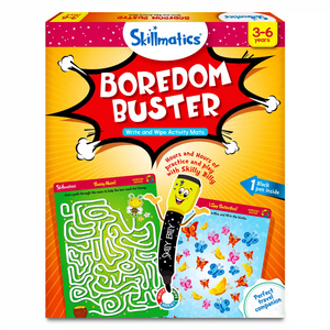 Boredom Buster Reusable Activity Mat Set with Black Pen for Ages 3-6