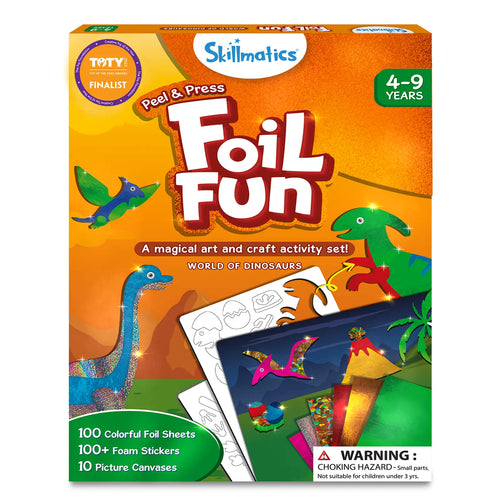 Dinosaur-themed art and craft activity set for children from Foil Fun World Of Dinosaurs