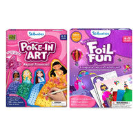 Two Poke-In Art craft kits for flower bouquets and magical princesses for ages 4-9