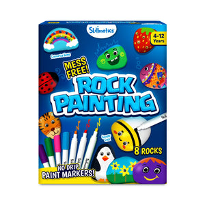 Children’s rock painting kit with paint markers and 8 colorful rocks for creative art activities