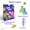Creative children’s art and craft activity kit with Snip Snip booklet scissors and glue