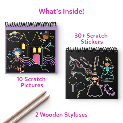 Travel Friendly Magical Scratch Art Book: Unicorns & Princesses (ages 3-8)