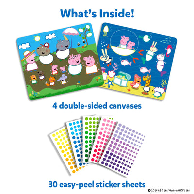 Creative Peppa Pig Dot it! sticker art kit with double-sided canvases and colorful stickers