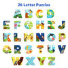 Complete set of 26 animal and nature scene alphabet letter puzzles for kids ages 3-6