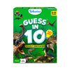 Green board game box featuring dinosaurs for Guess in 10 Deadly Dinosaurs trivia game