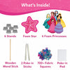 Craft kit with foam shapes, fabric squares, and tools for Poke-in Art Magical Princesses for kids