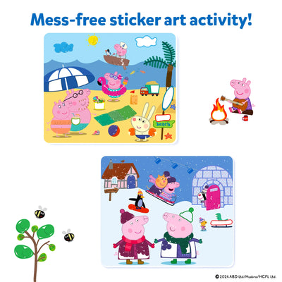 Peppa Pig themed sticker art set with summer and winter scenes for ages 3-7