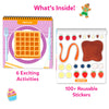 Children’s activity book with waffles and reusable food-themed stickers from Peelies Dessert Chef
