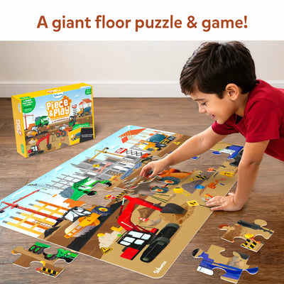 Piece & Play: Construction Site | Floor Puzzle & Game (ages 3-7)