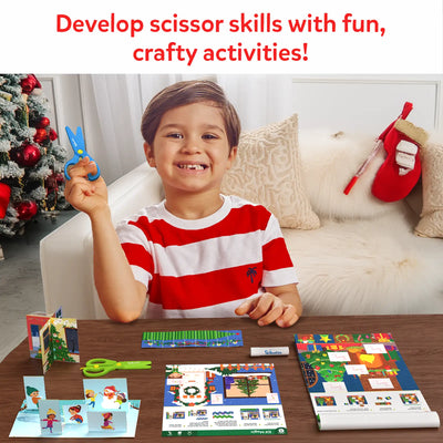 Child’s Christmas-themed scissors skills craft kit for ages 3-7 from Snip Snip Holiday Magic